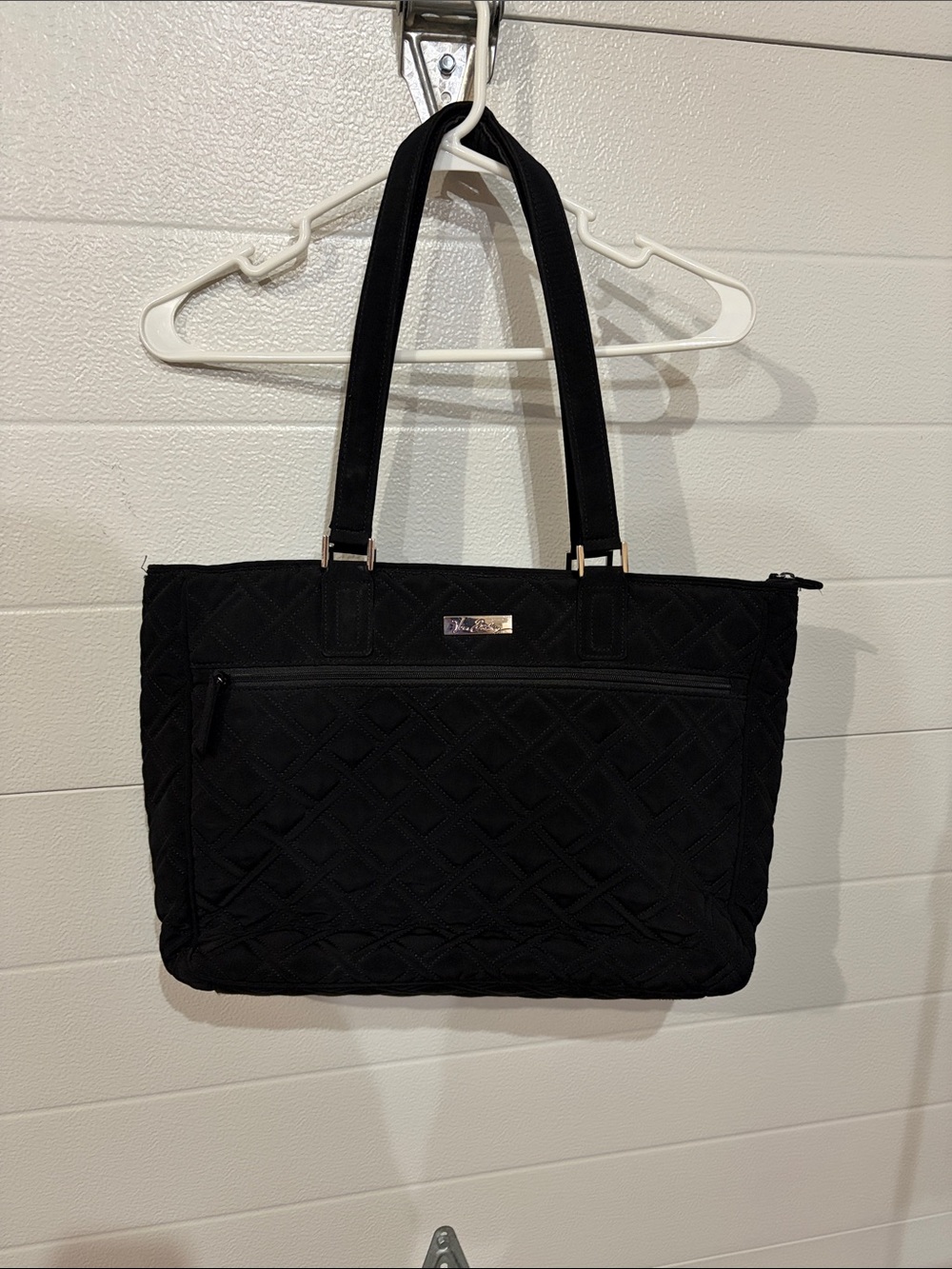 Vera Bradley Black Laptop Tote Bag with Front Zip Pocket